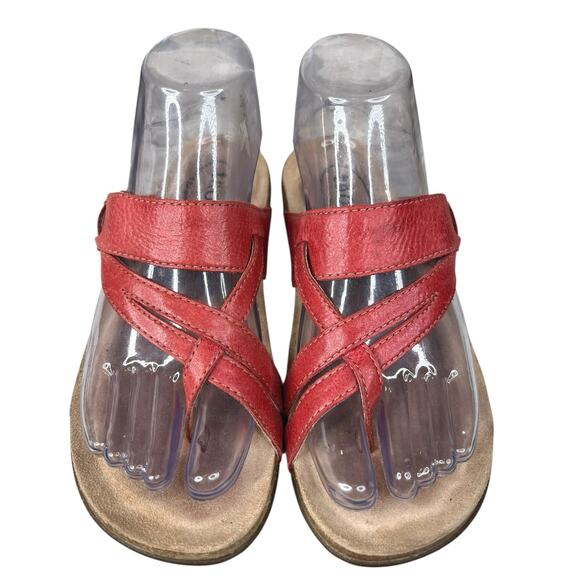 Taos Women’s Perfect Red Leather Thong Sandal Size US 6 - Picture 7 of 11